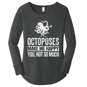 Octopus Lover Funny Octopus Quote Retro Women's Perfect Tri Tunic Long Sleeve Shirt