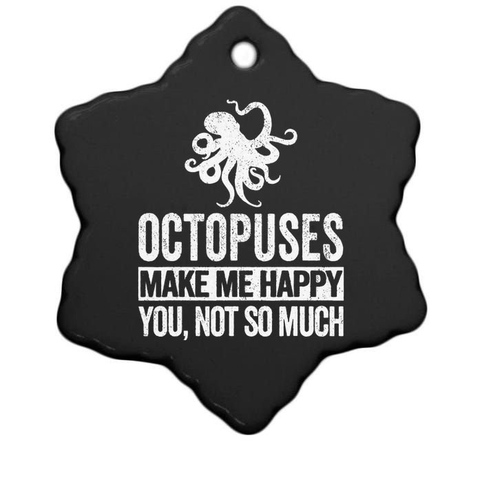 Octopus Lover Funny Octopus Quote Retro Ceramic Star Ornament