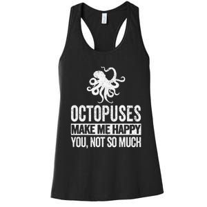 Octopus Lover Funny Octopus Quote Retro Women's Racerback Tank