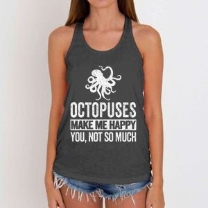 Octopus Lover Funny Octopus Quote Retro Women's Knotted Racerback Tank