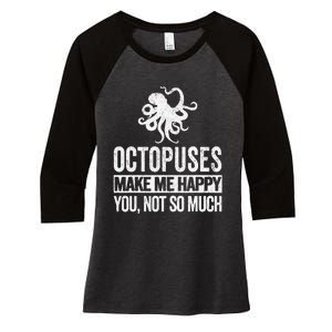 Octopus Lover Funny Octopus Quote Retro Women's Tri-Blend 3/4-Sleeve Raglan Shirt