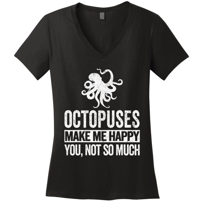 Octopus Lover Funny Octopus Quote Retro Women's V-Neck T-Shirt