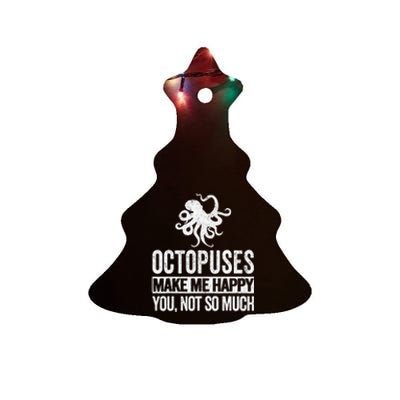 Octopus Lover Funny Octopus Quote Retro Ceramic Tree Ornament