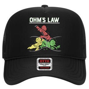 Ohms Law Funny Shirt.Electrical Electronics Engineer Funny T TShirt High Crown Mesh Back Trucker Hat