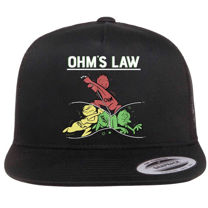 Ohms Law Funny Shirt.Electrical Electronics Engineer Funny T TShirt Flat Bill Trucker Hat