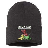 Ohms Law Funny Shirt.Electrical Electronics Engineer Funny T TShirt Sustainable Knit Beanie