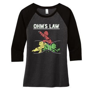 Ohms Law Funny Shirt.Electrical Electronics Engineer Funny T TShirt Women's Tri-Blend 3/4-Sleeve Raglan Shirt