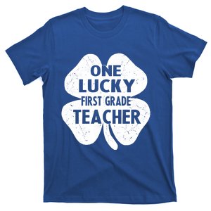 One Lucky First Grade Teacher St Patricks Day Shamrock Funny Gift T-Shirt