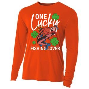 One Lucky Fishing Lover Funny Saint Patricks Day Graphic Gift Cooling Performance Long Sleeve Crew