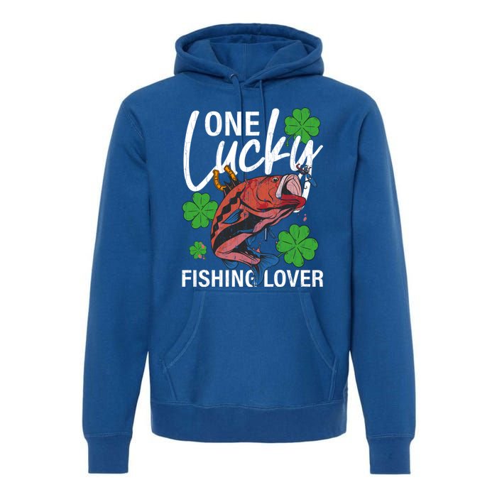 One Lucky Fishing Lover Funny Saint Patricks Day Graphic Gift Premium Hoodie