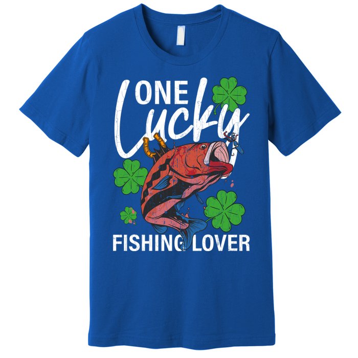 One Lucky Fishing Lover Funny Saint Patricks Day Graphic Gift Premium T-Shirt