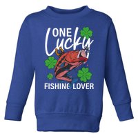 One Lucky Fishing Lover Funny Saint Patricks Day Graphic Gift Toddler Sweatshirt