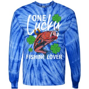 One Lucky Fishing Lover Funny Saint Patricks Day Graphic Gift Tie-Dye Long Sleeve Shirt