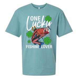 One Lucky Fishing Lover Funny Saint Patricks Day Graphic Gift Sueded Cloud Jersey T-Shirt