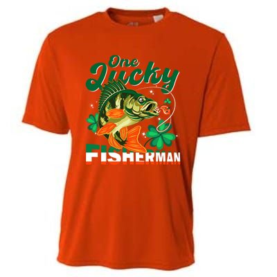 One Lucky Fisher Fisher Anglers St Patrick's Day Gift Cooling Performance Crew T-Shirt