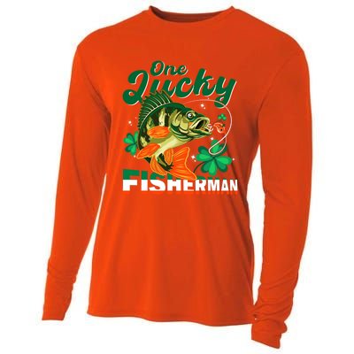 One Lucky Fisher Fisher Anglers St Patrick's Day Gift Cooling Performance Long Sleeve Crew