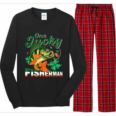 One Lucky Fisher Fisher Anglers St Patrick's Day Gift Long Sleeve Pajama Set