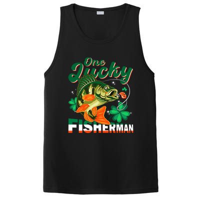 One Lucky Fisher Fisher Anglers St Patrick's Day Gift PosiCharge Competitor Tank