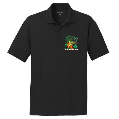 One Lucky Fisher Fisher Anglers St Patrick's Day Gift PosiCharge RacerMesh Polo