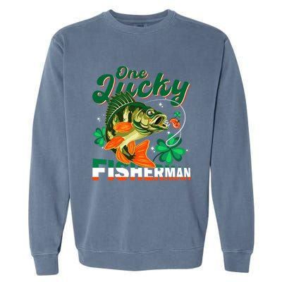 One Lucky Fisher Fisher Anglers St Patrick's Day Gift Garment-Dyed Sweatshirt