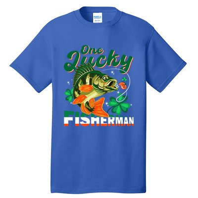 One Lucky Fisher Fisher Anglers St Patrick's Day Gift Tall T-Shirt