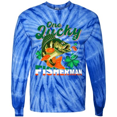 One Lucky Fisher Fisher Anglers St Patrick's Day Gift Tie-Dye Long Sleeve Shirt