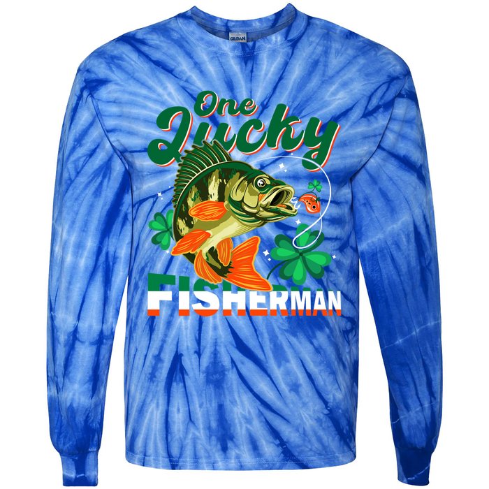 One Lucky Fisher Fisher Anglers St Patrick's Day Gift Tie-Dye Long Sleeve Shirt