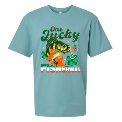 One Lucky Fisher Fisher Anglers St Patrick's Day Gift Sueded Cloud Jersey T-Shirt