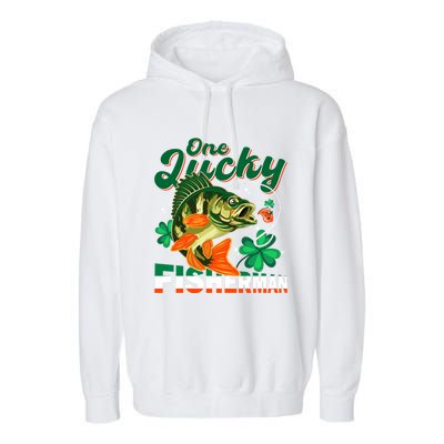 One Lucky Fisher Fisher Anglers St Patrick's Day Gift Garment-Dyed Fleece Hoodie