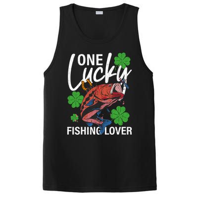 One Lucky Fishing Lover Funny Saint Patricks Day Graphic Gift PosiCharge Competitor Tank