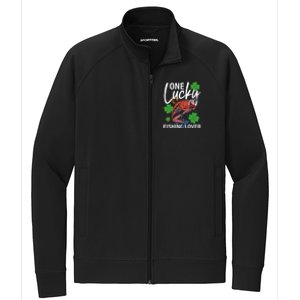 One Lucky Fishing Lover Funny Saint Patricks Day Graphic Gift Stretch Full-Zip Cadet Jacket