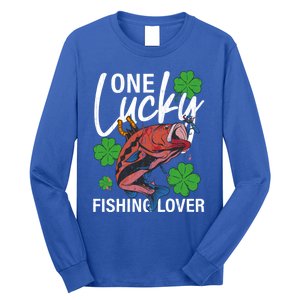 One Lucky Fishing Lover Funny Saint Patricks Day Graphic Gift Long Sleeve Shirt