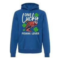 One Lucky Fishing Lover Funny Saint Patricks Day Graphic Gift Premium Hoodie