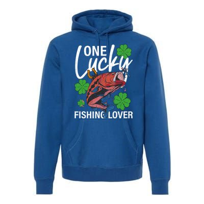 One Lucky Fishing Lover Funny Saint Patricks Day Graphic Gift Premium Hoodie