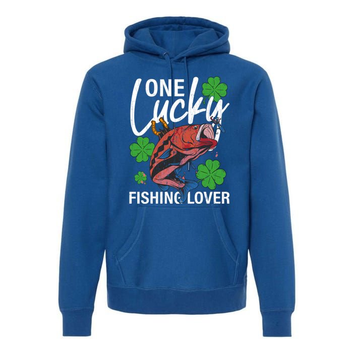 One Lucky Fishing Lover Funny Saint Patricks Day Graphic Gift Premium Hoodie