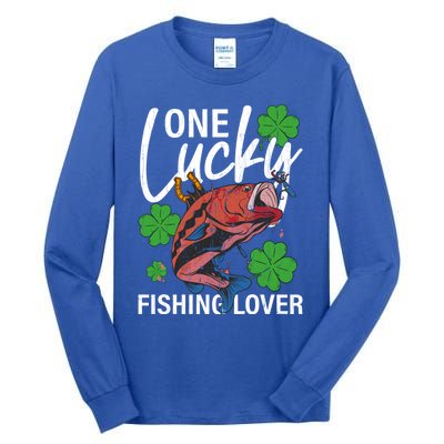 One Lucky Fishing Lover Funny Saint Patricks Day Graphic Gift Tall Long Sleeve T-Shirt