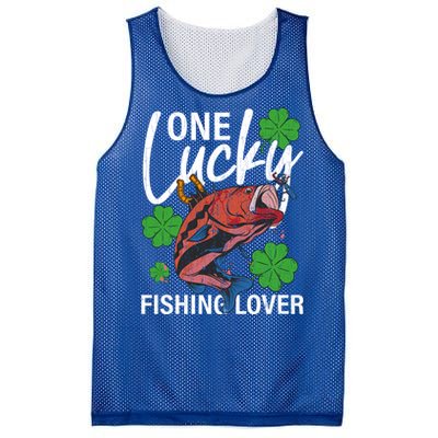 One Lucky Fishing Lover Funny Saint Patricks Day Graphic Gift Mesh Reversible Basketball Jersey Tank