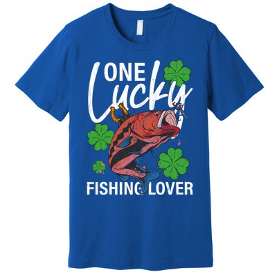 One Lucky Fishing Lover Funny Saint Patricks Day Graphic Gift Premium T-Shirt