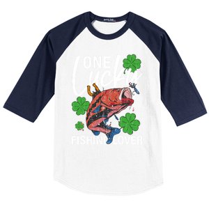 One Lucky Fishing Lover Funny Saint Patricks Day Graphic Gift Baseball Sleeve Shirt