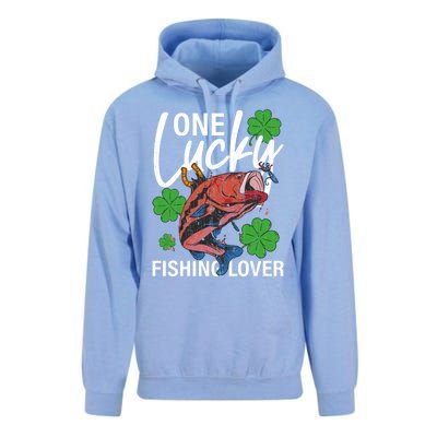 One Lucky Fishing Lover Funny Saint Patricks Day Graphic Gift Unisex Surf Hoodie