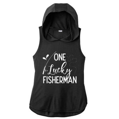 One Lucky Fisherman Couple Fishing Fishers Matching Gift Ladies PosiCharge Tri-Blend Wicking Draft Hoodie Tank