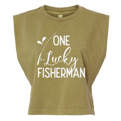 One Lucky Fisherman Couple Fishing Fishers Matching Gift Garment-Dyed Women's Muscle Tee