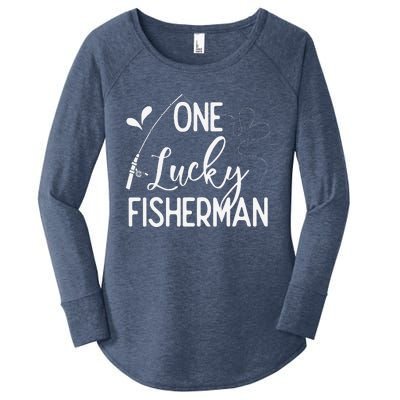 One Lucky Fisherman Couple Fishing Fishers Matching Gift Women's Perfect Tri Tunic Long Sleeve Shirt