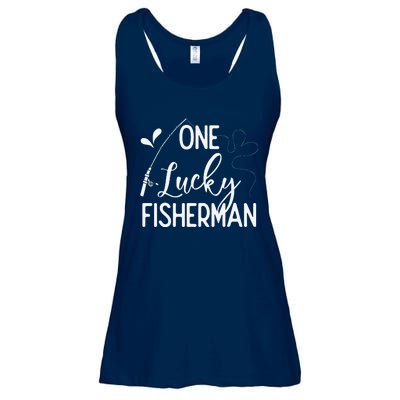 One Lucky Fisherman Couple Fishing Fishers Matching Gift Ladies Essential Flowy Tank