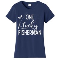 One Lucky Fisherman Couple Fishing Fishers Matching Gift Women's T-Shirt