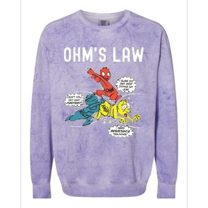 Ohms Law Funny Electricity Explained Electrical Engineer Colorblast Crewneck Sweatshirt