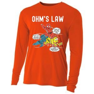 Ohms Law Funny Electricity Explained Electrical Engineer Cooling Performance Long Sleeve Crew