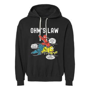 Ohms Law Funny Electricity Explained Electrical Engineer Garment-Dyed Fleece Hoodie