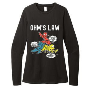 Ohms Law Funny Electricity Explained Electrical Engineer Womens CVC Long Sleeve Shirt