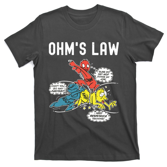 Ohms Law Funny Electricity Explained Electrical Engineer T-Shirt